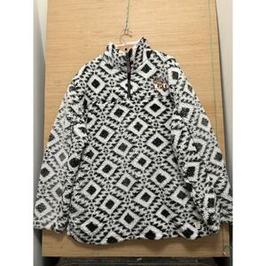 Pressbox LSU Tigers Sherpa Fleece Quarter Zip Pullover XL Black White Geometric